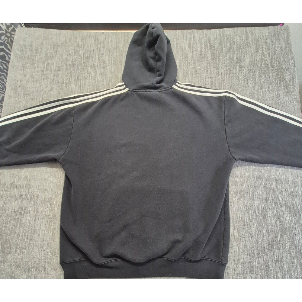 Los Angeles Clippers Adidas Hoodie Men LG Black NBA 3 Strip Sleeve front pocket - Picture 9 of 13